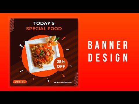 Design a Social media Banner in PowerPoint PowerPoint Tutorial Food Banner Design