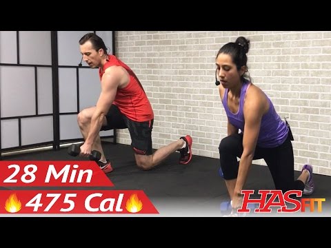 28 Min Total Body Strength Workout with Weights - Strength Training Women Men Home Weight Training
