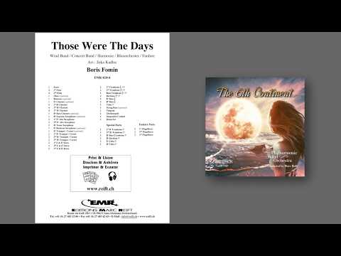 Editions Marc Reift – Boris Fomin: Those Were The Days - for Concert Band