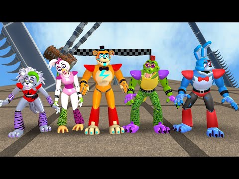 CAN ALL FNAF Security Breach ANIMATRONICS SURVIVE ON THIS GMOD MAP?