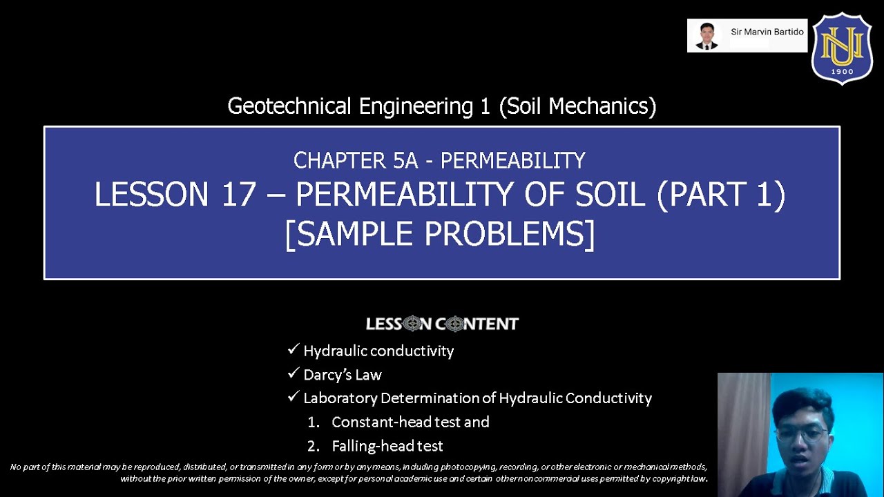 Geotechnical Eng'g 1 (Soil Mechanics) - Permeability of Soil (Part 1) [Sample Problems]