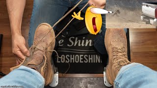 Download lagu WILL THEY SURVIVE?! Work Boots Put To The Test! | Angelo Shoe Shine ASMR mp3