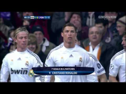 Cristiano Ronaldo goal vs Lyon 10/03/2010 HD 720p by mzztter08