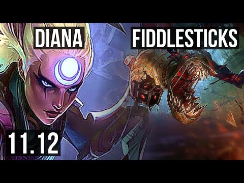 DIANA vs FIDDLESTICKS (JUNGLE) | 8/0/9, 600+ games, Legendary | NA Challenger | v11.12