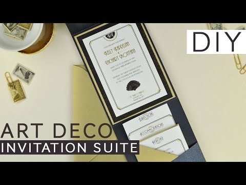 Art Deco Inspired Wedding Invitation Suite