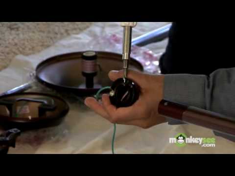 Ceiling fan installation - preparing the parts
