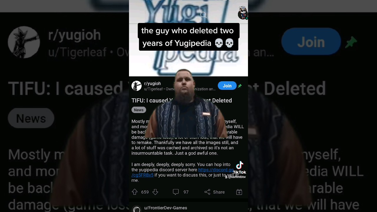 the guy who deleted Yugipedia 💀 #shorts #yugioh #tcg