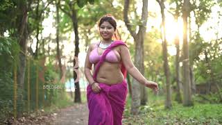 Saree Lover  Monalisa Pink Saree  Sexy Navel Shows