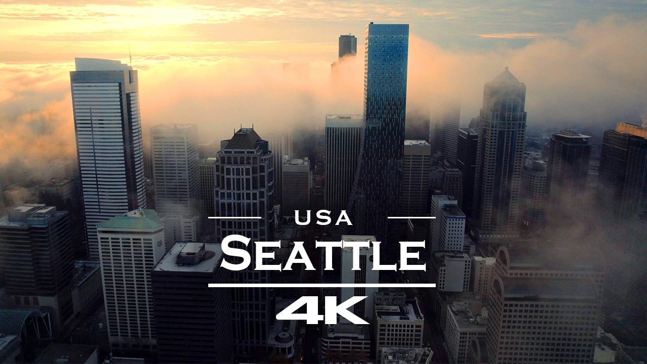 Seattle in 4K Fog 🇺🇸 | Cinematic Drone Film of the Space Needle & Skyline