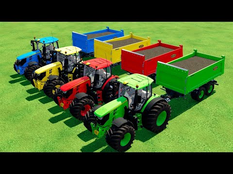 HARVESTING AND LOADING SUNFLOWER USING CLAAS COLOR TRACTORS - Farming Simulator 22