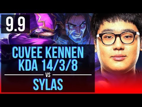 CuVee KENNEN vs SYLAS (TOP) | 2 early solo kills, KDA 14/3/8, Legendary | Korea Challenger | v9.9