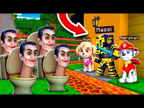 Massi - PAW PATROL HELP ME DEFEND MY HOUSE FROM APOCALYPSE BY SKIBIDI TOILET IN MINECRAFT 😱
