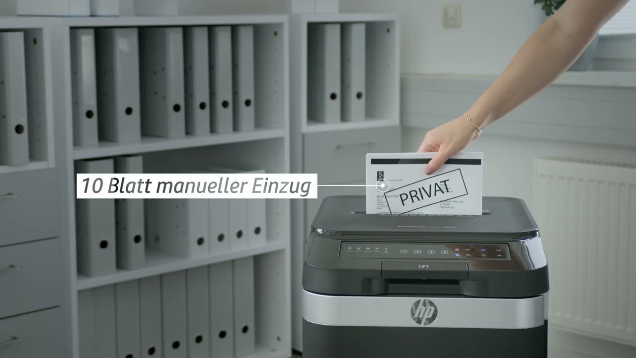 HP Aktenvernichter HP ProShred Auto 400MC P5, 400 Blatt