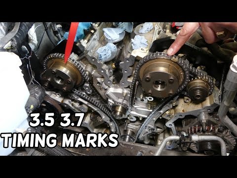 TIMING MARKS FORD LINCOLN MAZDA 3.5 3.7 V6 ENGINE. TIMING CHAIN MARKS