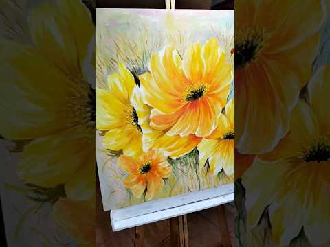 Pintura Floral#artista #art #draw #cuadros #painting #flowers #shortart #yt #ytshort #explore #arte