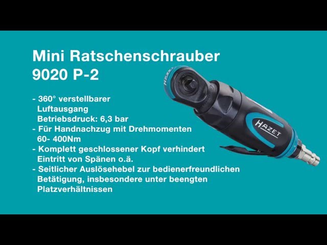 Vidéo teaser pour HAZET Mini-Ratschenschrauber 9020 P-2 ∙ Vierkant 6,3 mm (1/4 Zoll) ∙ Länge: 150 mm