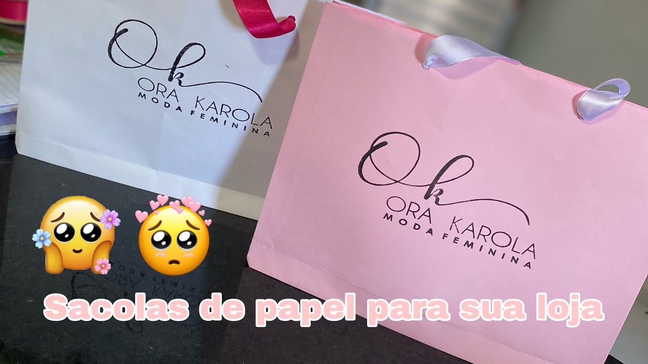 Sacolinha de cartolina gastando apenas 0,50$ | loja online | faça você mesmo | Karoline Soares
