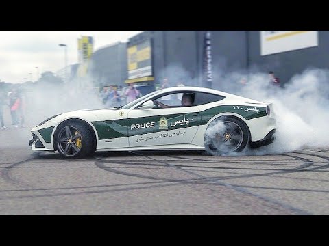 Ferrari F12 with Straight Pipe Capristo Exhaust doing BURNOUTS!!