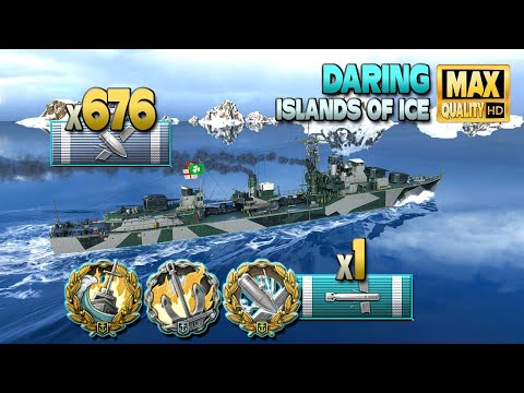 Destroyer Daring: Almost 300k on map Islands of Ice - World of Warships