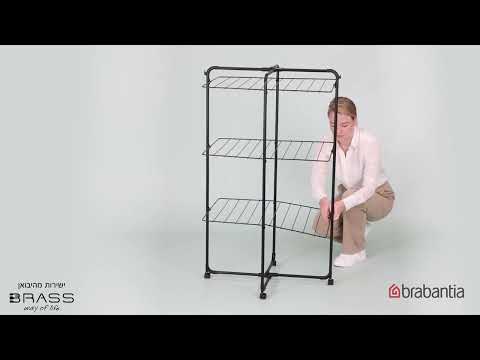 מתלה כביסה מתקפל HangOn Tower מגדל לייבוש כביסה 30 מטר, שחור Brabantia