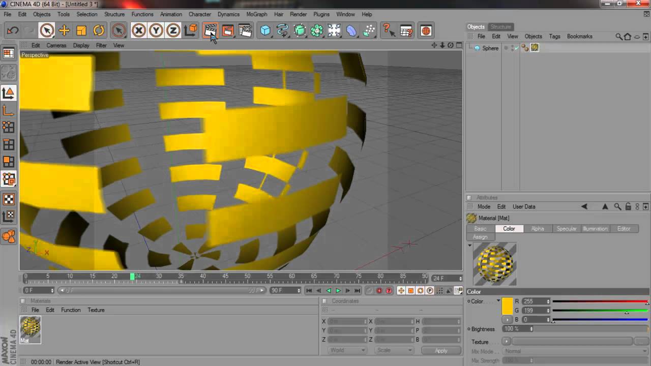 How to animate materials on a shape - C4D - HD