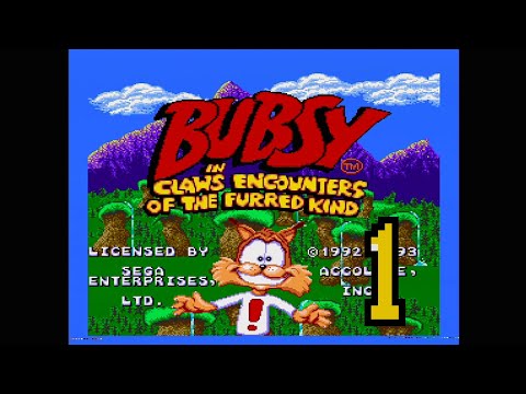 Bubsy in Claws Encounters of the Furred Kind (Genesis / Mega Drive) Playthrough 1 (Chapters 1-9)