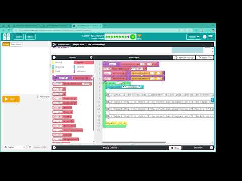Lesson 19: Velocity: Level 10 - Code.org - CS Discoveries - Unit 3: Interactive Animations & Games