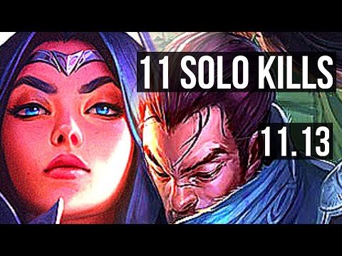 IRELIA vs YASUO (MID) | 11 solo kills, 72% winrate, 13/1/3, Godlike | EUW Master | v11.13