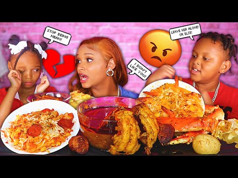 BEING MEAN To LAYLA To See JUJU React PRANK (LOBSTER CRAB MAC N CHEESE SEAFOOD MUKBANG) QUEEN BEAST