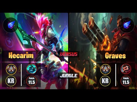 Challenger HECARIM [Phase Rush] (Jungle) VS  GRAVES - Challenger KR Patch 11.5