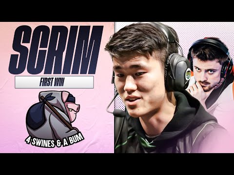 CAN 4 SWINES & A BUM WIN A GAME IN OUR FIRST EVER SCRIMS ?!(MULTIPLE POV)
