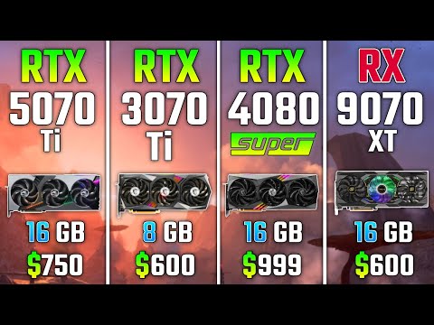 RTX 5070 Ti vs RTX 3070 Ti vs RTX 4080 SUPER vs RX 9070 XT | Test in 7 Games