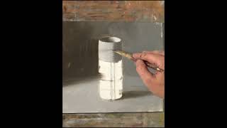 Oil Painting Value Study of Light and Shadow - a Toilet Roll!