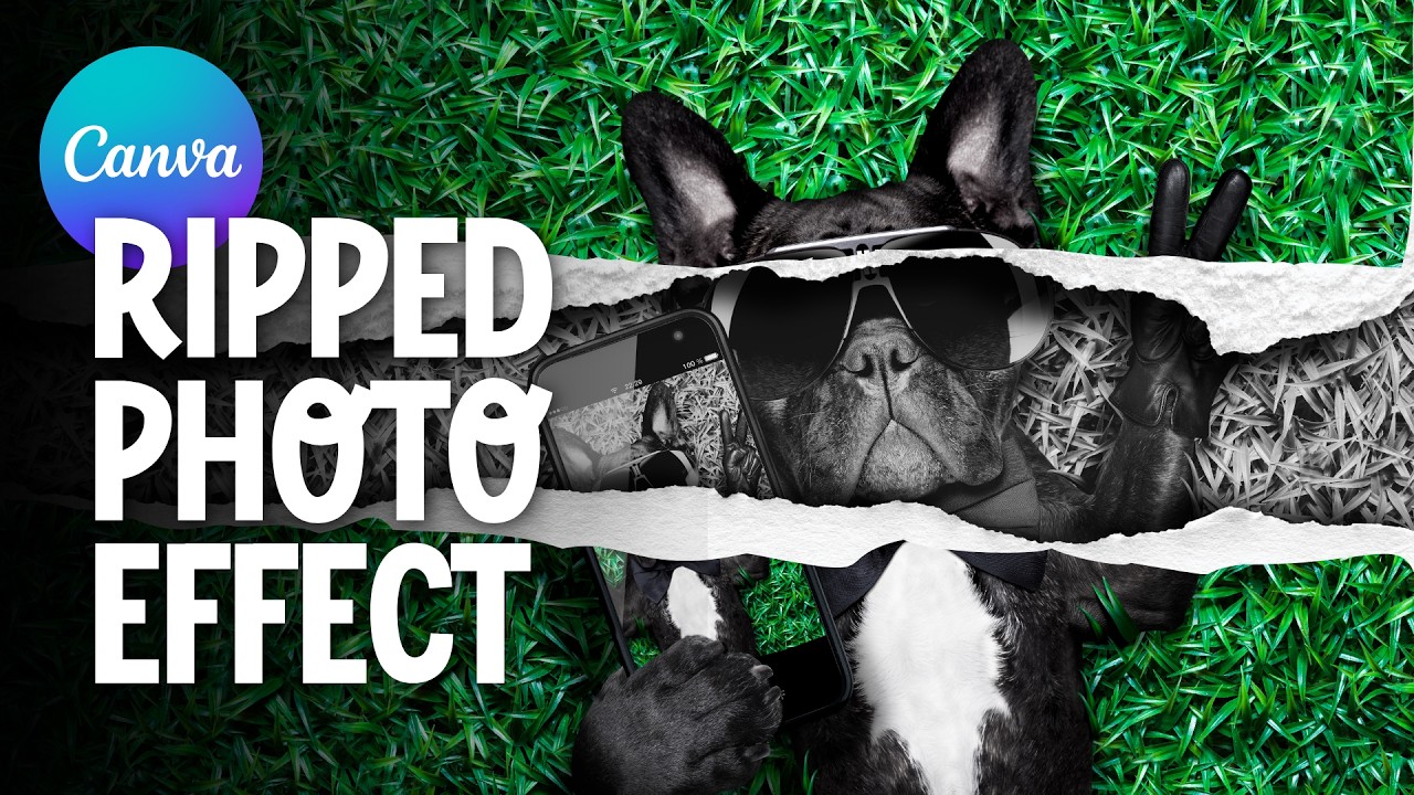 How to make a ripped paper photo effect in Canva | Create a layered 3D look | Easy tutorial
