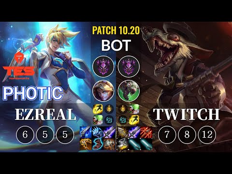 TES Photic Ezreal vs Twitch Bot - KR Patch 10.20
