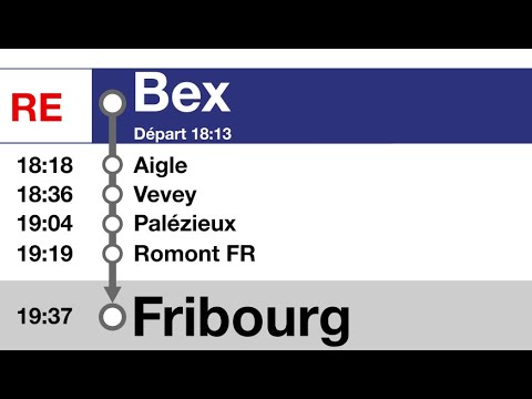 SBB Ansagen/annonces CFF » RE Bex — Fribourg/Freiburg (2023) | VosAlpes Express | SLBahnen
