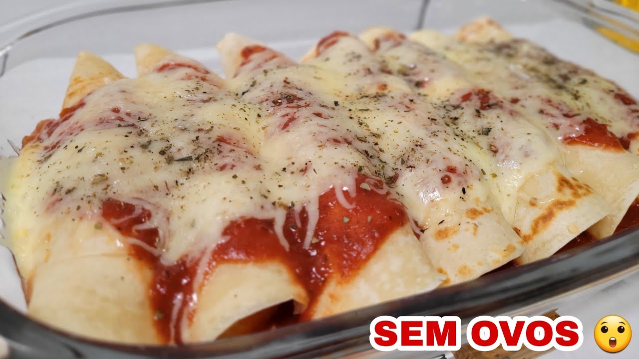 NÃO PRECISA de OVOS 😲 PANQUECA SEM OVOS, SUPER FÁCIL! RECHEEI com FRANGO CREMOSO, FICOU DIVINO! 🥞