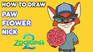 How to Draw Paw Flower Nick Popmart Zootopia 2
