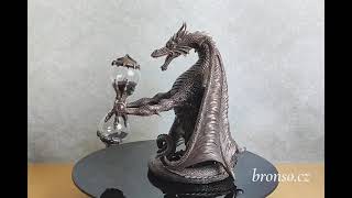 Přesýpací hodiny s drakem – fantasy soška, Veronese WU72230A1