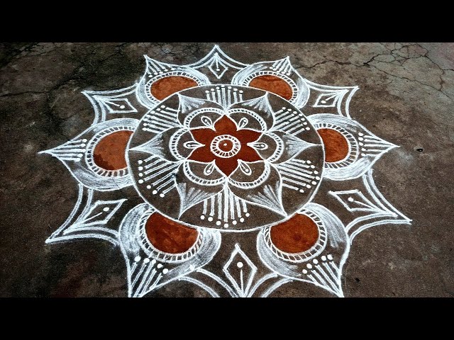 Big beautiful kolam design for poojas