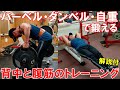 【筋トレ】フリーウエイトと自重で鍛える背中と腹筋のトレーニング!広背筋を狙って逆三角形の背中を作る【解説付】