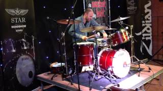 Tama Star Clinic featuring Joost Kroon outstanding 7 minute drumsolo on new Star maple