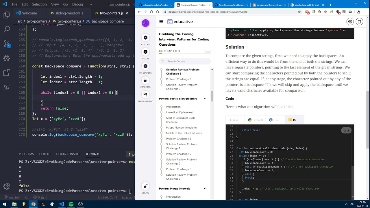 Problem 2: Grokking the Coding Interview - Two Pointer - Live Solve