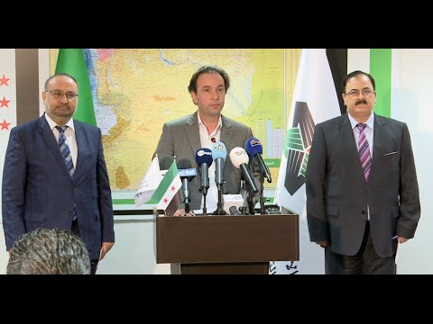 مؤتمر صحفي لرئيس الائتلاف ورئيس الحكومة المؤقتة ووزير الدفاع حول تطورات محافظة حلب