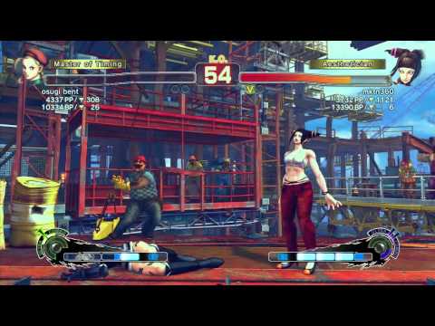SSF4 AE: osugi bent (Cammy) vs mktn360 (Juri) - Ranked Match (720p HD)