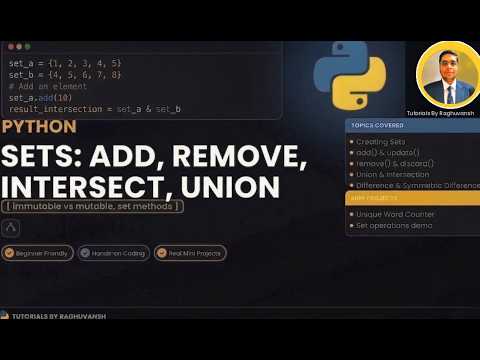 Python Tutorial 10 Python Sets Remove Duplicates Set Operations