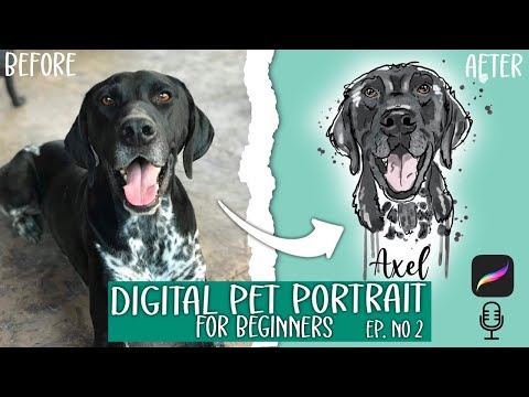 How to Make a DIGITAL PET Portrait in Procreate | Beginner Tutorial | Custom Dog Drawing | Ep. No. 2