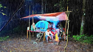 Download lagu CAMPING IN HEAVY RAIN STRUGGLE TO SET UP A TENT ON A TRICYCLE - ASMR RAIN mp3