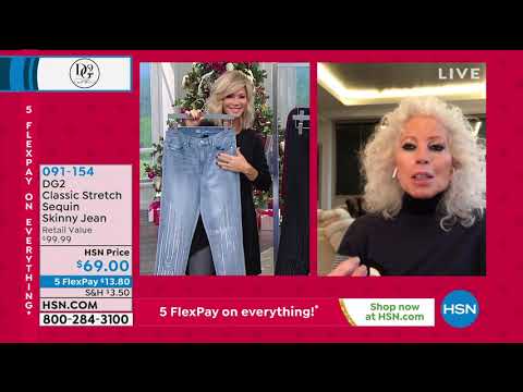 DG2 by Diane Gilman Classic Stretch Sequin Skinny Jean  ...