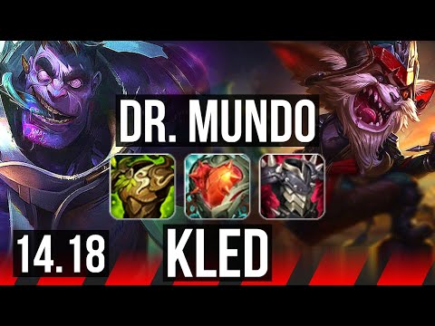 DR. MUNDO vs KLED (TOP) | 6 solo kills, 50k DMG, 13/3/14, 1200+ games, Godlike | NA Master | 14.18